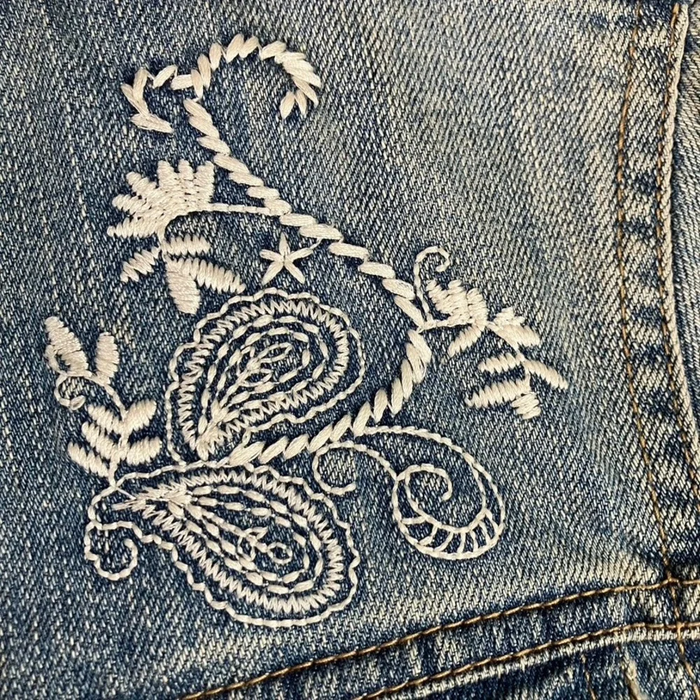 Coldwater Creek Denim Jacket Womens P4 Embroidered Western Jean Coat‎